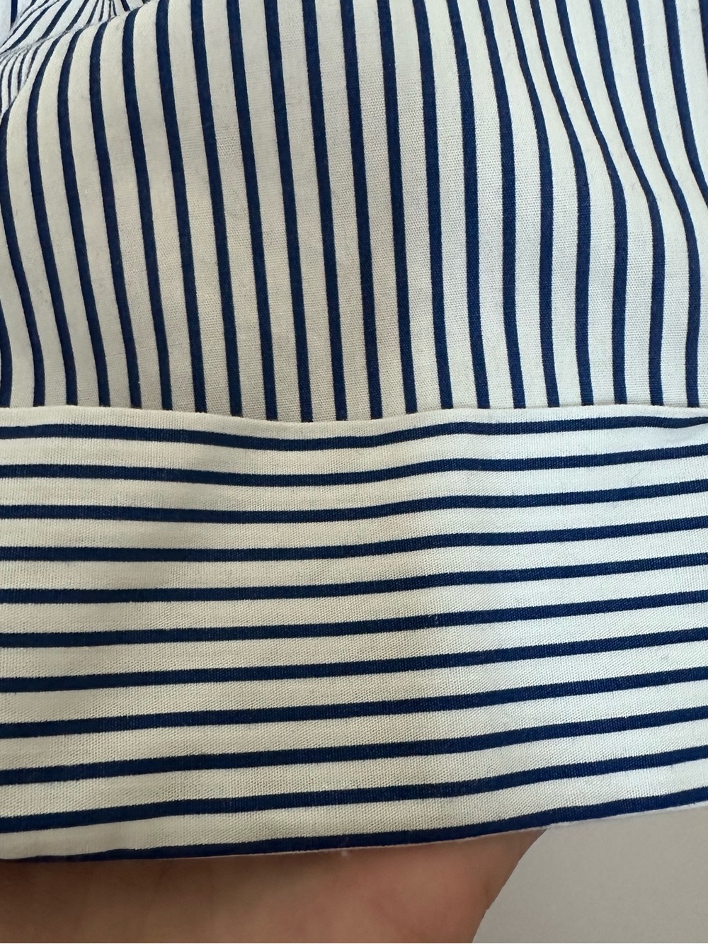 LC Waikiki Blue White Stripe Shirt Dress Belted Cotton Midi Button Front Small - Picture 7 of 11